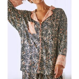 Anthropologie Mix Print Lightweight Long Sleeve Pajama Top Women’s Small